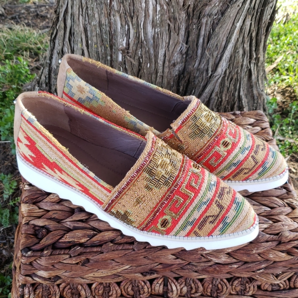 Donald J Pliner Scarlet Multi Aztec Woven Shoes